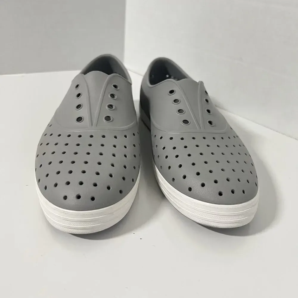Native Shoes Women's Jefferson Flax Gray White Size 9 NEW